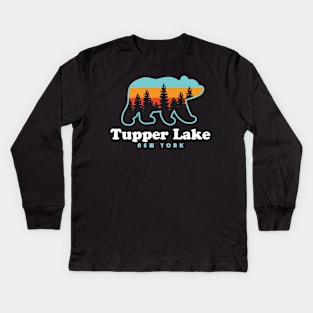 Tupper Lake NY Adirondacks New York Bear Kids Long Sleeve T-Shirt